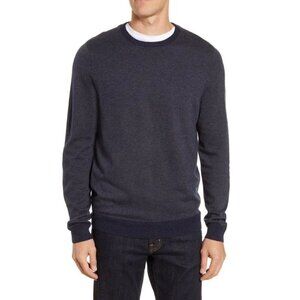 NWT Nordstrom Men's Shop Size 2XL Bird's Eye Crewneck Sweater Navy Night MSRP$90